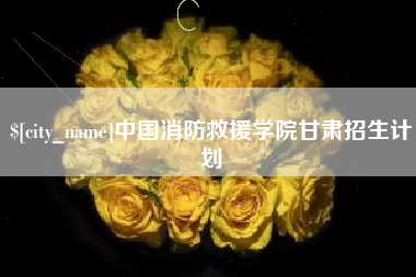 荆门中国消防救援学院甘肃招生计划