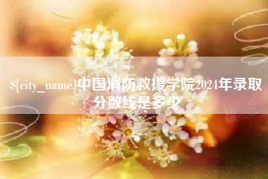 荆门中国消防救援学院2024年录取分数线是多少