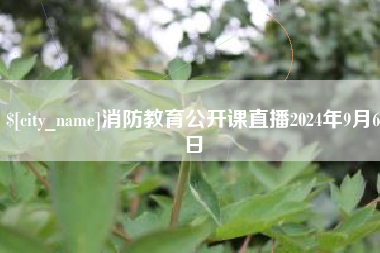 荆门消防教育公开课直播2024年9月6日