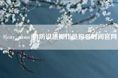 荆门消防设施操作员报名时间官网