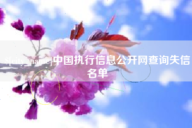 荆门中国执行信息公开网查询失信名单