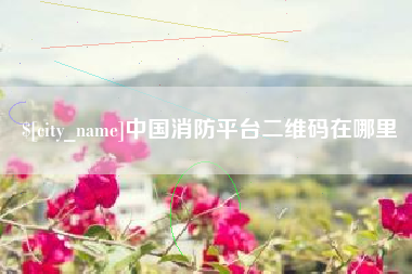 荆门中国消防平台二维码在哪里