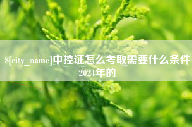 荆门中控证怎么考取需要什么条件2024年的
