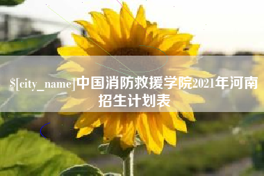 荆门中国消防救援学院2021年河南招生计划表