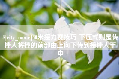 荆门60米接力赛技巧-下压式则是传棒人将棒的前部由上向下传到接棒人手中