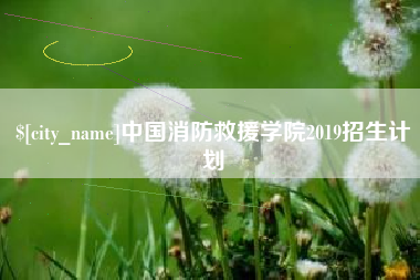 荆门中国消防救援学院2019招生计划